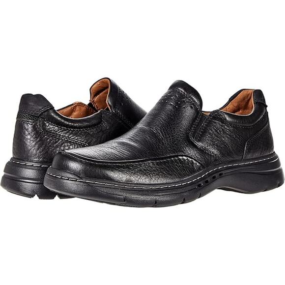 NWT Clarks Men's Un Brawley Step Loafer Black Leather 11